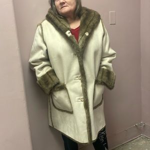 DENNIS BASSO FAUX FUR COAT